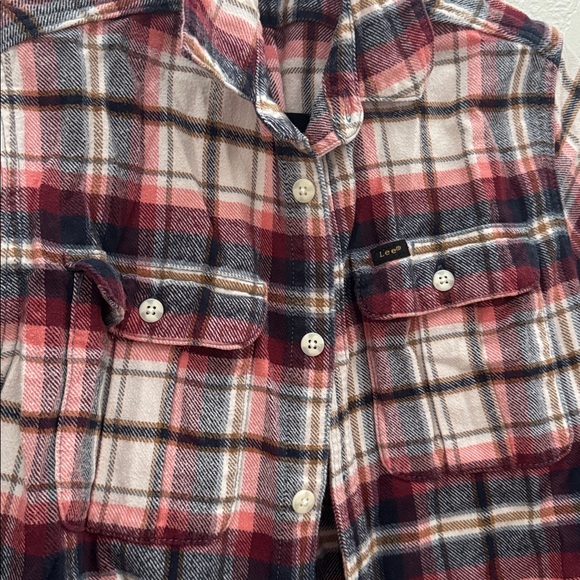 Lee Men’s Plaid Flannel Button Down Shirt Size M - Picture 2 of 4